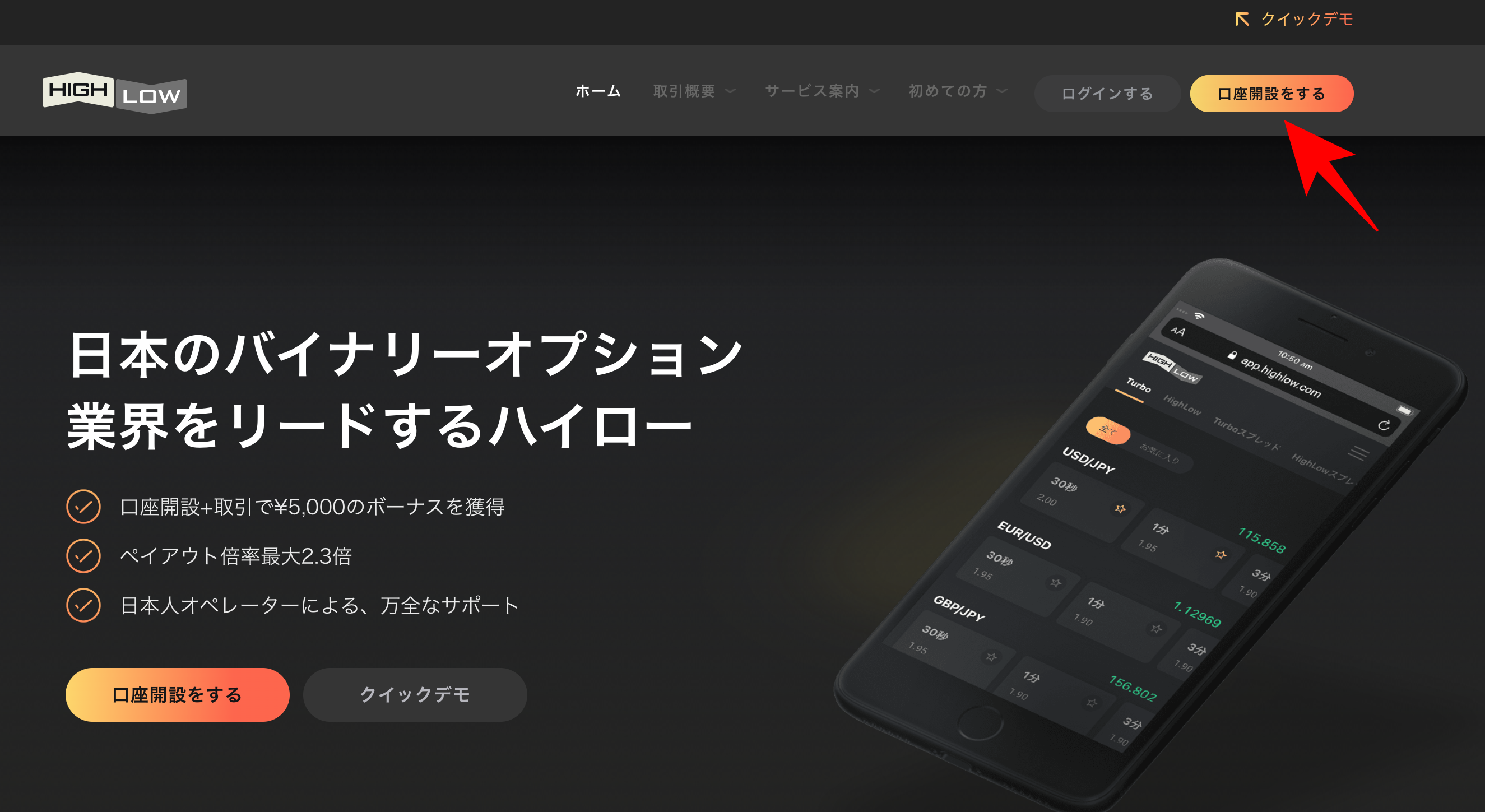 HighLow（ハイローオーストラリア）のサービス終了告知