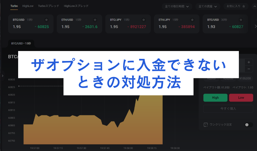ザオプションへ入金できない場合の確認・対処方法