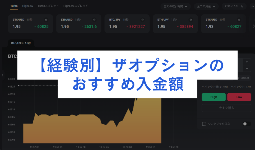 【経験別】ザオプションの入金額はどのくらいがおすすめ?