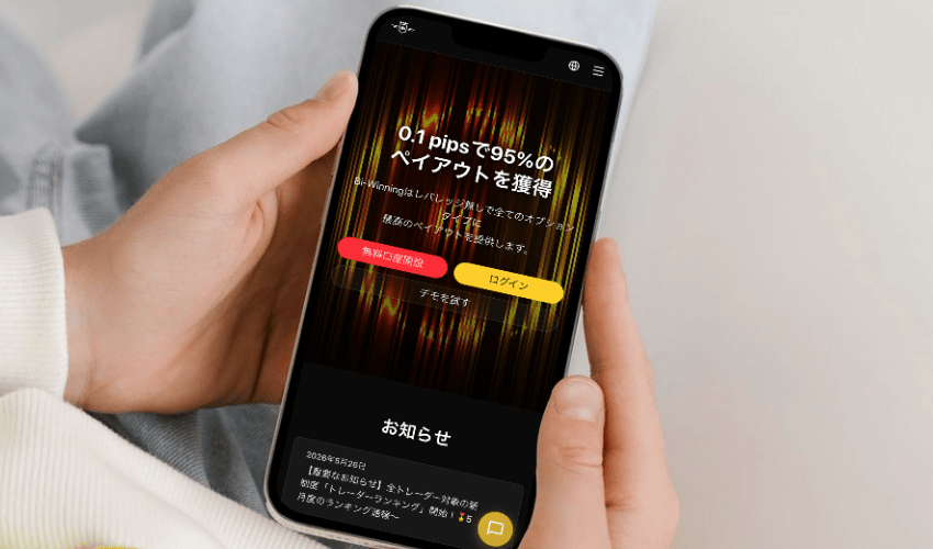 Bi-Winning（バイウィニング）の取引画面