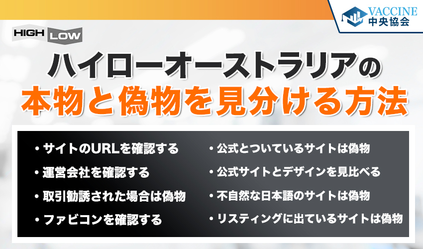 ハイローオーストラリアの本物と偽物を見分ける方法8選